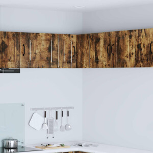 vidaXL Wandhoekkast PORTO Gerookt eiken 57 x 57 x 40 cm Bewerkt hout
