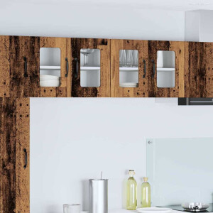 vidaXL Keukenkast aan de muur met plank 2 pcs Oud Hout 60 x 31 x 40 cm