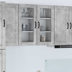 vidaXL Wand Glas Kasten PORTO 2 pcs Beton Grijs 40 x 31 x 80 cm