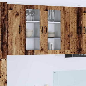 vidaXL Keukenkast aan de muur met plank 2 pcs Oud Hout 40 x 31 x 80 cm