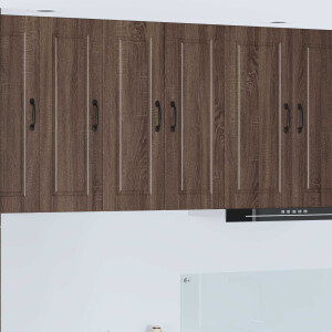 vidaXL Wandkast PORTO 2 pcs Bruin Eiken 30 x 31 x 80 cm Bewerkt hout