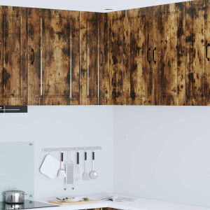 vidaXL Wandhoekkast PORTO Gerookt eiken 57 x 57 x 80 cm Bewerkt hout