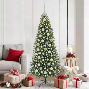 vidaXL Kerstbal Set met 300 LED 120 pcs Wit Kunststof