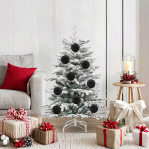 vidaXL Kerstballenset XL 15 pcs Zwart Kunststof