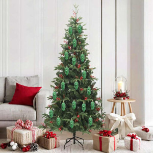 vidaXL Kerstdennenappeltje 40 pcs Groen Kunststof