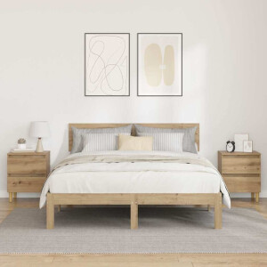 vidaXL Bedkasten 2 pcs Artisan Eiken 40 x 35 x 50 cm Bewerkt hout