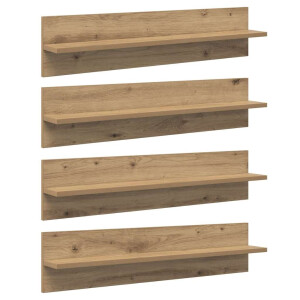 vidaXL Wandplanken 4 pcs Artisan Eiken 80 x 11,5 x 18 cm Bewerkt hout
