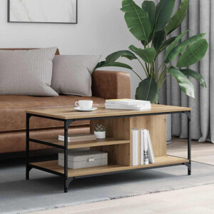 vidaXL Salontafel Artisan Eiken 100 x 50 x 45 cm Bewerkt hout