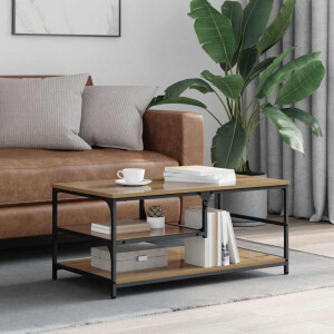 vidaXL Salontafel Artisan Eiken 90 x 49 x 40 cm Bewerkt hout