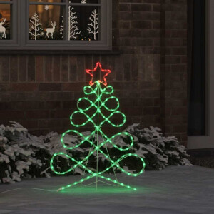 vidaXL Kerstboomvormige lamp met 144 LED Multikleur 80 x 56 cm PVC