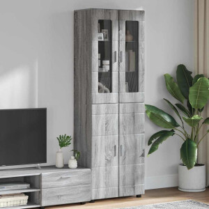 vidaXL Hoge kast FLORIN Grijs Sonoma 60 x 35 x 182 cm Bewerkt hout