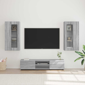 vidaXL Tv-meubelset met lade FLORIN 3 pcs Grijs Sonoma Bewerkt hout