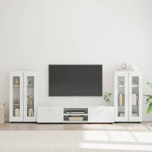 vidaXL Tv-meubelset met lade met plank FLORIN 3 pcs Wit Bewerkt hout