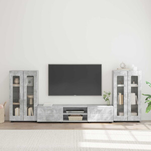 vidaXL Tv-meubelset met lade FLORIN 3 pcs Beton Grijs Bewerkt hout