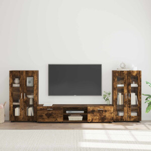 vidaXL Tv-meubelset met lade FLORIN 3 pcs Gerookt eiken Bewerkt hout