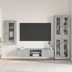 vidaXL Tv-meubelset met lade FLORIN 3 pcs Beton Grijs Bewerkt hout