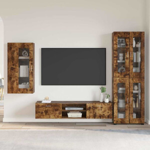 vidaXL Tv-meubelset met lade FLORIN 3 pcs Gerookt eiken Bewerkt hout