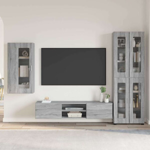 vidaXL Tv-meubelset met lade FLORIN 3 pcs Grijs Sonoma Bewerkt hout