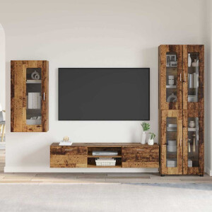 vidaXL Tv-meubelset met lade FLORIN 3 pcs Oudhout Bewerkt hout