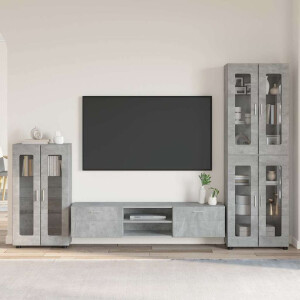 vidaXL Tv-meubelset met lade FLORIN 3 pcs Beton Grijs Bewerkt hout