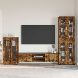 vidaXL Tv-meubelset met lade FLORIN 3 pcs Gerookt eiken Bewerkt hout