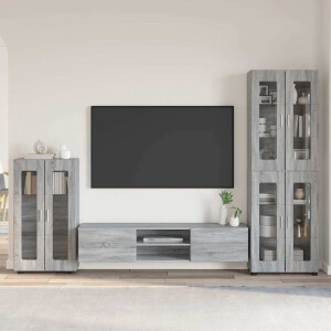 vidaXL Tv-meubelset met lade FLORIN 3 pcs Grijs Sonoma Bewerkt hout