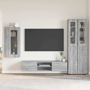 vidaXL Tv-meubelset met lade FLORIN 3 pcs Grijs Sonoma Bewerkt hout