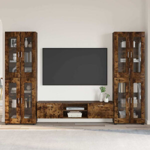 vidaXL Tv-meubelset met lade FLORIN 3 pcs Gerookt eiken Bewerkt hout