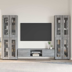vidaXL Tv-meubelset met lade FLORIN 3 pcs Grijs Sonoma Bewerkt hout
