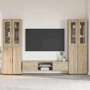 vidaXL Tv-meubelset met lade FLORIN 3 pcs Sonoma Eiken Bewerkt hout
