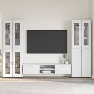 vidaXL Tv-meubelset met lade met plank FLORIN 3 pcs Wit Bewerkt hout