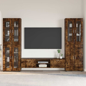 vidaXL Tv-meubelset met lade FLORIN 3 pcs Gerookt eiken Bewerkt hout