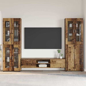 vidaXL Tv-meubelset met lade FLORIN 3 pcs Oudhout Bewerkt hout