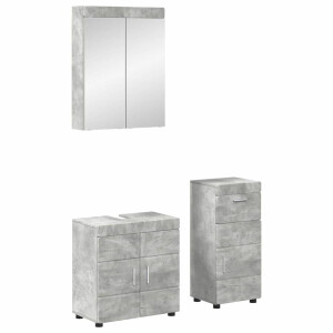 vidaXL Badkamermeubelset TULUM 3 pcs Beton Grijs 60 x 34 x 63 cm