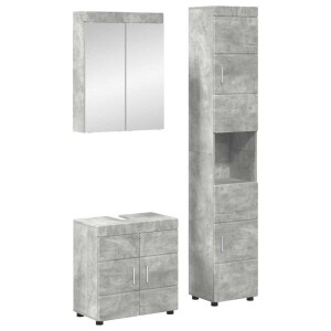 vidaXL Badkamermeubelset TULUM 3 st Beton Grijs 60 x 34 x 63 cm