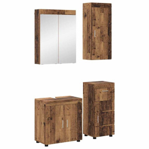 vidaXL Badkamermeubelset TULUM 4 pcs Oudhout 60 x 34 x 63 cm