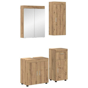 vidaXL Badkamermeubelset TULUM 4 pcs Artisan Eiken 60 x 34 x 63 cm