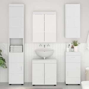 vidaXL Badkamermeubelset met lade met plank TULUM Wit Bewerkt hout