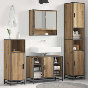 vidaXL Badkamer Kast artisanaal eikenkleurig 35 x 37.5 x 188.5 cm