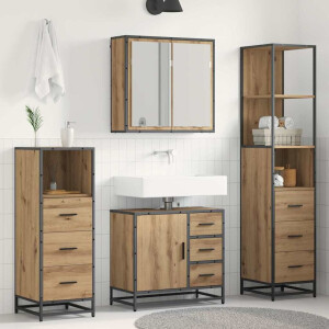 vidaXL Badkamermeubelset 4 pcs artisanaal eikenkleurig 65 x 33 x 60 cm