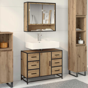 vidaXL Badkamermeubelset met lade 2 pcs Artisan Eiken Bewerkt hout