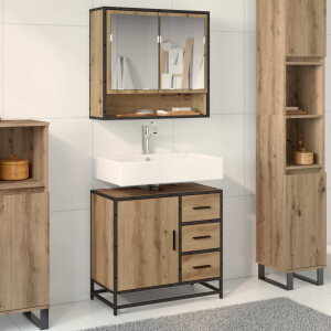 vidaXL Badkamermeubelset met lade 2 pcs Artisan Eiken Bewerkt hout
