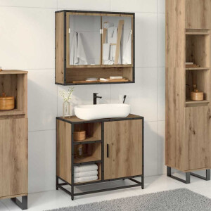 vidaXL Badkamermeubelset met lade 2 pcs Artisan Eiken Bewerkt hout