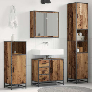 vidaXL Badkamermeubelset 4 pcs Oud hout 65 x 33 x 60 cm Bewerkt hout