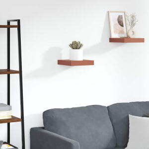 vidaXL Wandplank Wandgemonteerd Rood 23 x 23,5 x 4 cm Bewerkt hout