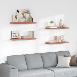 vidaXL Wandplank met opslag 4 pcs Rood 90 x 23,5 x 4 cm Bewerkt hout