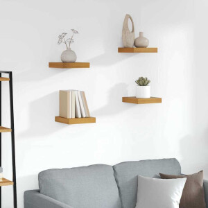 vidaXL Wandplank met opslag 4 pcs Bruin 23 x 23,5 x 4 cm Bewerkt hout