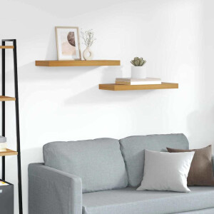 vidaXL Wandplank met opslag 2 pcs Bruin 60 x 23 x 4 cm Bewerkt hout