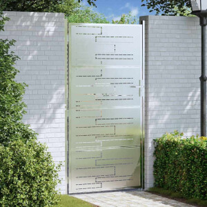 vidaXL Tuinpoort met slot Zilver 85 x 174 cm Roestvrij staal