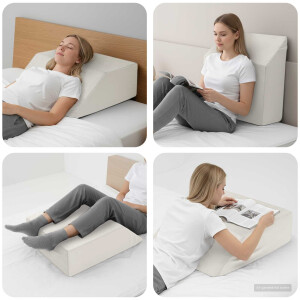 vidaXL Been Kussen Effen Wit 63 x 52 x 19,5 cm PU Schuim